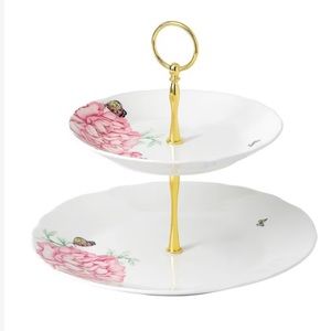 ROYAL ALBERT MIRANDA KERR EVERYDAY FRIENDSHIP CAKE STAND TWO-TIER WHITE
